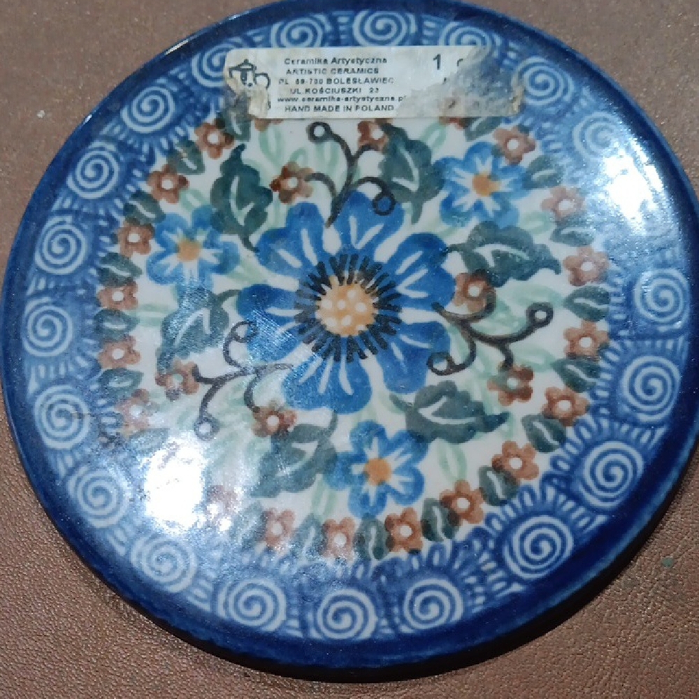 Vintage Polish Pottery Trivet/Coaster
